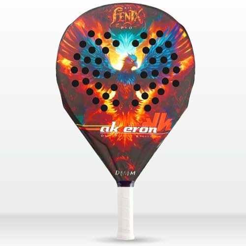 Akkeron - Pala de Padel - Modelo Fenix A25 - Carbono 100% - Power Blast EVA - Forma lagrimaa - Barniz Gomoso - Control/Potencia - 350/370g