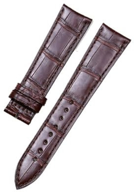 HASGTFM Armband passend for Jaeger-LeCoultre MASTER 21 mm Lederarmband mit gebogenem Ende, braun, schwarz, dunkelbraun(Brown)