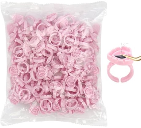 Anillos De Pegamento Para Pestañas: Portavasos De Pegamento Ajustables De 100 Piezas, Tazas Resistentes Para Facilitar Fanning | Essential Athing Supplies Organizador De Lápiz Labial De Tinta De Mejor