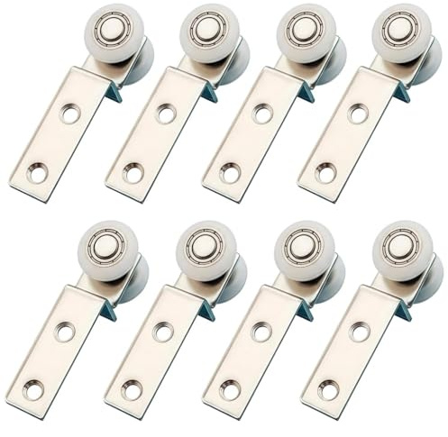 Laufrollen für Schiebetüren 20mm, 8 Stück Vorhangrollen mit Kugellager - Leise & Leichtgängig für Schwere Vorhänge, Möbel Schiebetürbeschlag, Werkstatt Trennvorhang - Einfache Montage ohne Werkzeug