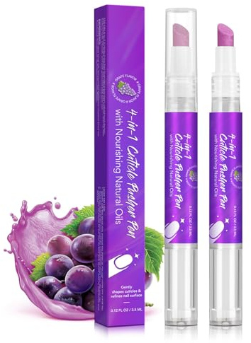 Nail Care Pen, Nagellack Stift 2 Pack - Sanftes Peeling, Pflege mit Öl, verbessert das Aussehen der Nägel, Formen, Reinigen, Polieren, Pflegen - für Frauen und Mädchen