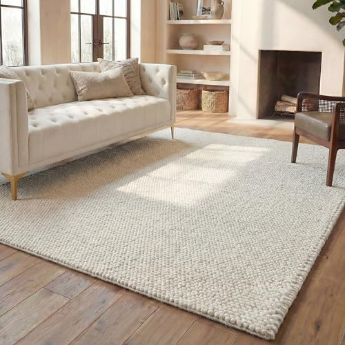 SAFAVIEH Naturfaser Teppich für Wohnzimmer, Esszimmer, Schlafzimmer - Natural Fiber Collection, Kurzer Flor, Elfenbein, 240 x 300 cm