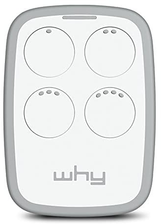 WHY EVO Telecomando rolling code multifrequenza da 280 a 868 mhz, apricancello autoapprendente programmabile, radiocomando ad ampio raggio con 4 pulsanti Bianco Magnolia White
