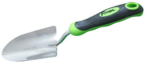 Cazzuola da giardino in acciaio inox da 33 cm – Cazzuola da giardino Premium – lama in acciaio inox lucidatura a specchio – con morbida impugnatura ergonomica bicolore