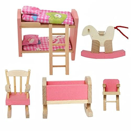 Cisixin Los niños Juguetes casa de habitación Conjunto de habitacion Mueble de Madera para Juguete Ninos