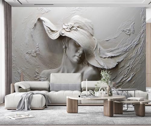 Tapete Kinderzimmer Fototapete Relief Schönheit Skulptur Frau Gips Tapeten Vliestapete Modern Schlafzimmer Wandtapete Bildtapete Wand Dekoration - 200x140cm