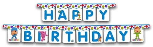 0788 Geburtstagsgirlande Pocoyo und Nina, Mehrfarbig, für Partys und Geburtstage