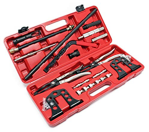 Wiltec 25 teiliges Druckluft Ventilfederspanner Ventilfeder Set, Federspanner für Ventilschaftdichtung, Montage und Demontage