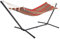 DETEX® Hängematte mit Gestell Strapazierfähig Robust transportabel Outdoor Stabhängematte Reisehängematte Campinghängematte Garten Balkon Rot