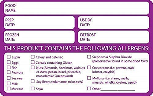 Jaytrade UK Ltd - Large Purple Allergen/Allergy Date Info Food Safety Label - Removable adhesive (Roll of 500)