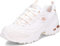 Skechers D'lites Biggest Fan, Sneaker Mujer, White Silver, 36 EU
