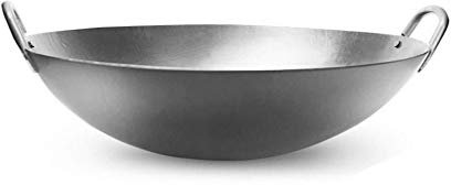 HUOQILIN Iron Woks,Iron Pot Large Wok，Induction Cooker Woks With Cooking Spoon, Non-Stick Uncoated,50cm