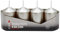4er Tray Stumpenkerzen Silber lackiert, Größe ca. 40 x 60 mm Adventskerzen Weihnachtskerzen Säulenkerzen