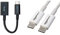 Amazon Basics USB Type-C to USB 3.1 Gen1 Female Adapter - Black & USB Type-C to USB Type-C 2.0 Cable - 1.8 m - White