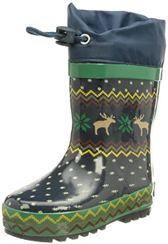 Playshoes Gummistiefel gefüttert Regenstiefel, Marine Norweger, 27 EU