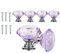Purple Crystal Drawer Knobs - 6 PCS 30MM Glass Drawer Handles Crystal Cupboard Knobs Diamond Pulls with Screws for Kitchen Office Chest Cabinet