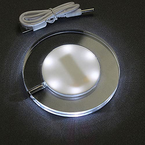 KEEDA LED Coaster for Drinks, Rechargeable Light Up Acrylic Coaster for Bar Cocktail Beer Beverage, Bottle Cup Luminous Mat for Party, Wedding, Bar Club (White Round)