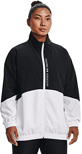 Under Armour Veste surdimensionnée tissée pour femme, Noir, XS