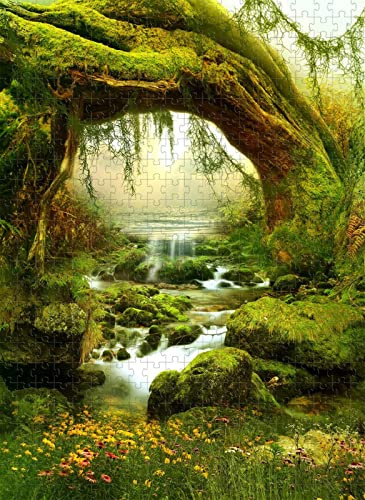 Puzzle en Bois Adulte 1000 pièces Vert forêt Cadeau Loisirs Divertissement décoration de fête