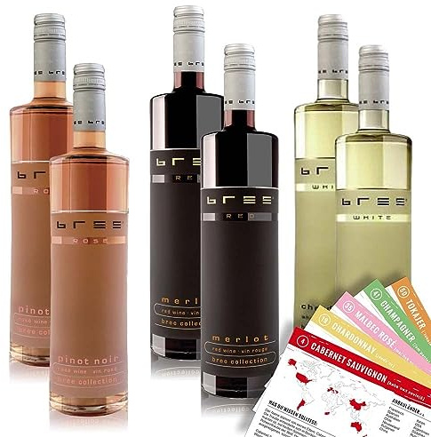 VINOX Bree Rot - Weiss -Rosé Probierpaket, + VINOX Weinkarten (6x0,75 l)