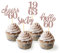 24 Stück Glitzer 60. Geburtstag Cupcake Topper Geburtstagsdeko von 1965 für 60 Geburtstagsfeier Zubehör Party Dekoration Kuchendekoration (Rose Gold)