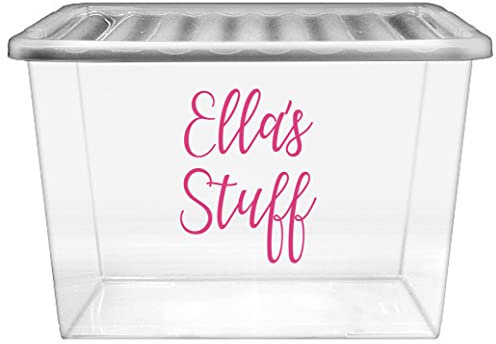 Personalised Stuff Vinyl Sticker Decal Transfer Label for Storage, Box, Container, Tin, Jar. Home, Kitchen Organisation (Small - 3cm Tall Capital Letter Height)
