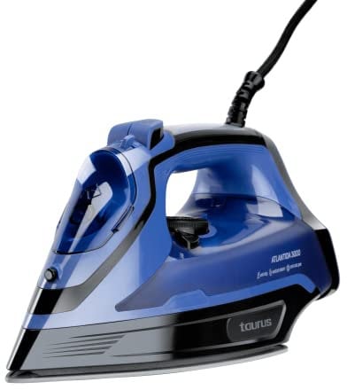 Taurus Quios 3000 Fer à Repasser à Sec ou à Vapeur Semelle en céramique 3000 W Noir, Bleu