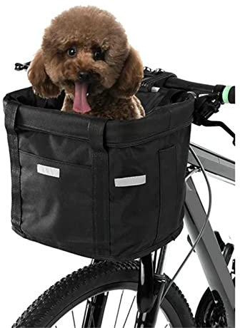Fahrradkorb Lenkerkorb Taschen,Faltbar Fahrrad vorne Korb, Easy Install Abnehmbare FahrradkorbTasche für Kleiner Hund-Einkaufen-Reisen-Picknick, mit Lenkeradapter