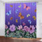 HABEAT 3D Schmetterling Vorhänge Abdunkelnde Lila Blumen Kindervorhänge Vorhang mit ösen 2er Set Gardinen Blickdicht Verdunkelungs für Kinderzimmer Schlafzimmer Wohnzimmer B 150 X H 166 cm