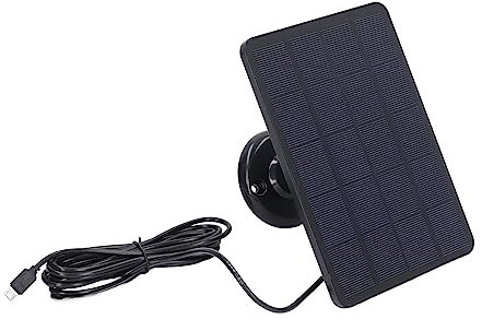Panel Solar a Prueba de Agua 10W Cargador de Batería Cámara Micro USB Panel Solar de Carga con Montaje Ajustable de 360 ° (Negro)