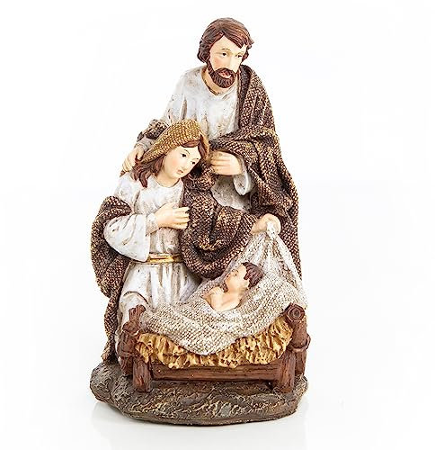 Logbuch-Verlag kleine Weihnachtskrippe Maria Josef Jesuskind Geschenk Weihnachten Heilige Familie Figur Weihnachtskrippe Deko 16 cm