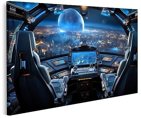 islandburner Bild auf Leinwand Cockpit Flugzeug Computer Bildschirm Center Bilder Wandbilder Poster JDUW-1K