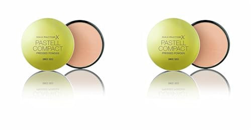 Max Factor Pastell Compact Powder Pastell 4 – Mattierendes Puder Make-up – Fixierpuder für Foundation und Rouge – 1 x 20 g (2er Pack)