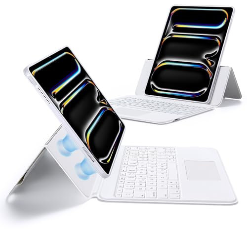 ESR für iPad Pro 13 Zoll (M4) 2024 Tastatur Hülle mit Trackpad, Weiß