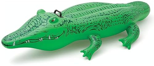 Virsus Gonfiabile Cavalcabile 546NP, misura 168x86 cm, Letto Salvagente colore Verde con Maniglia, Animali Galleggianti per Piscine, Feste ed Eventi (Coccodrillo)