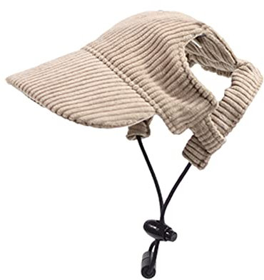 Colcolo Hunde-Schirmmütze, Haustier-Sporthut und Verstellbarer Riemen, Sommer-Reisehut, modische Hunde-Sonnenhut, Haustier-Outdoor-Kappen für kleine Hunde, Khaki L