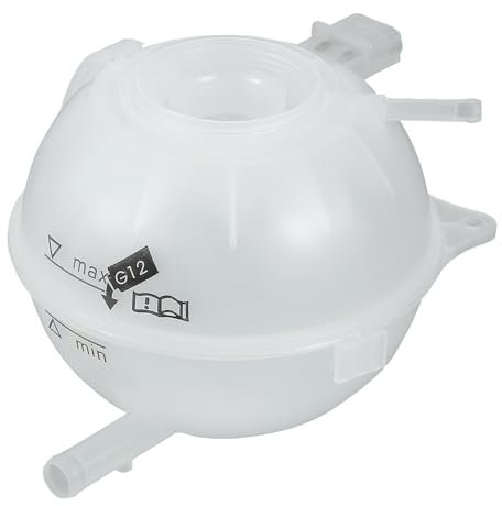 A ABSOPRO Depósito de Expansión de Agua de Refrigerante, Botella de Recuperación de Expansión de Refrigerante de Motor Con Sensor No.6Q0121407 para Skoda Fabia 01-08 Blanco, 1 Unidad