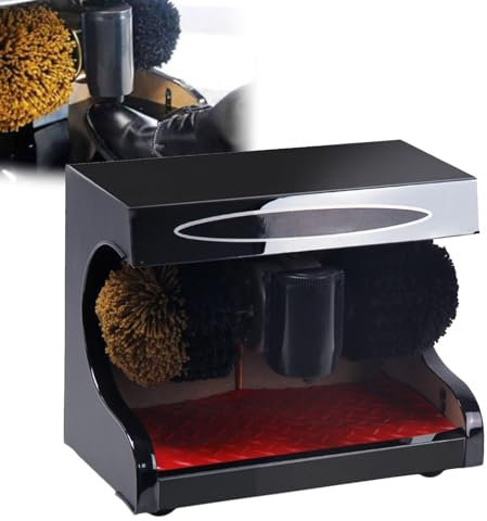 HACSYP Cireuse de Chaussures Automatique - Petite cireuse à Chaussures électrique, Machine de Nettoyage de Chaussures à Induction for Hall d'entrée d'hôtel, Facile à Nettoyer