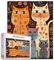 Tucocoo Katzenpuzzles für Erwachsene, 1000 Teile, abstrakte Blumen, Tiere, Kunstwerk-Puzzle, 50 x 70 cm, bunt, DIY-Puzzle, für Zuhause, Wanddekoration, Geschenke, Familienpuzzle, perfekt für