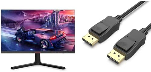 KOORUI 24 Inch Computer Monitor - FHD 1080P Gaming Monitor 165Hz VA 1ms, AdaptiveSync Technology & BENFEI [VESA Certified] DisplayPort to DisplayPort 1.8 Meter Cable, DP to DP Male to Male Cable