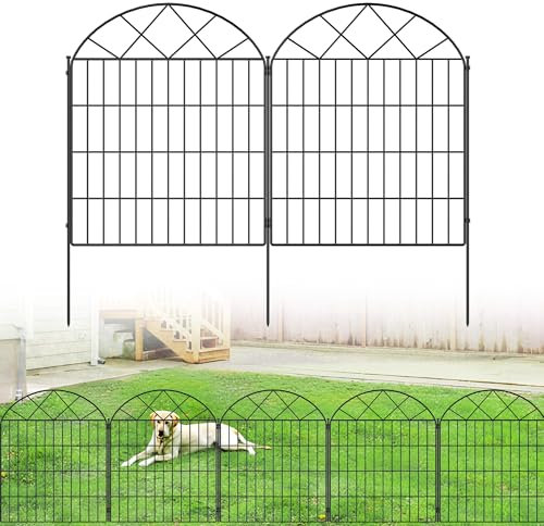 Colvay Recinzione decorativa da giardino a 5 pannelli, 81,3 cm (altezza) x 3,4 m (lunghezza), senza scavare animali, barriera per cani, con pannello in filo metallico antiruggine, recinzione