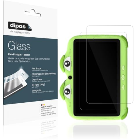 dipos 2X Displayschutzfolie 9H klar für Ascrecem Kinder Tablet 7 Zoll | Bricht und splittert nicht, kein Echtglas, Anti-Shock, passt perfekt, kratzfest, blasenfrei, hüllenfreundlich, selbstklebend