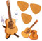 Akustikgitarren Picks Box, Holz Gitarren Plektren Plektrum mit 3 Plektren für Retro-Stil Geschenke für Gitarren und Ukulelenliebhaber