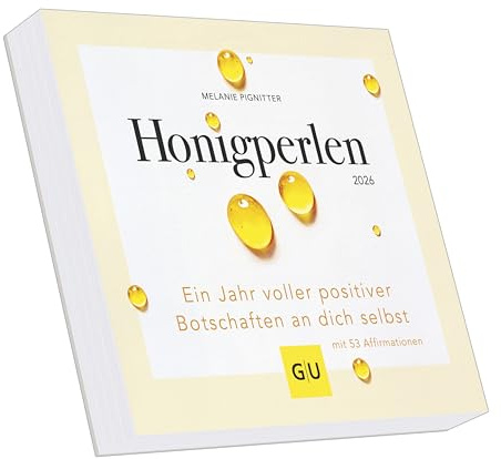 G|U - Honigperlen Kalender 2026 – Tischkalender 17 x 16 cm mit 53 Affirmationen von Melanie Pignitter, Achtsamkeits- & Inspirationskalender
