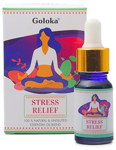 Goloka Ätherisches Öl Mischung – 100% natürliches Duftöl für Aromatherapie, Raumduft, Diffusor, Duftlampe, Luftbefeuchter, Duftkerzen und -Seifen (10 ml, Stressfrei)