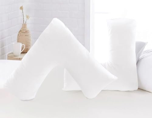 Luxury Microfiber V-Shaped Pillowcase – Ultra Soft, Breathable & Wrinkle-Resistant – Support Pillow Cover for Pregnancy, Nursing & Orthopedic Comfort – Machine Washable (white)