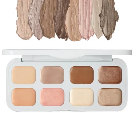 Palette de fards à paupières crème 8 couleurs, surligneur de contour, imperméable, longue durée, rose, chocolat, café, beige, marron, mélangé, haute pigmentation facile à appliquer