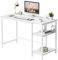 CubiCubi Schreibtisch mit Regalen, Computertisch mit Ablagen & PC-Tisch für Homeoffice, Büro & Arbeitszimmer,Stabiler Stahlrahmen,Moderner Industriestil 100x50cm Weiß