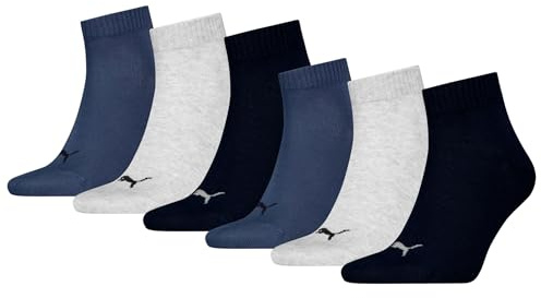 PUMA Unisex Quartersocken 6 Paar aus Baumwollmix, kurze Socken für Damen und Herren