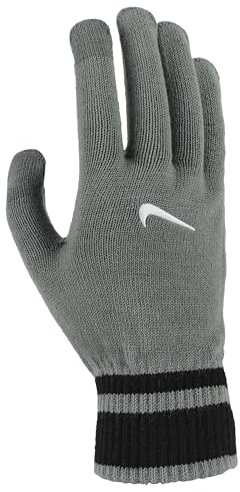 NIKE Herren Knit Tech and Grip Handschuhe Graphic 3.0 Running Training Fitness Touchscreen Grip Winterhandschuhe, Smoke Grey/Black/White, S